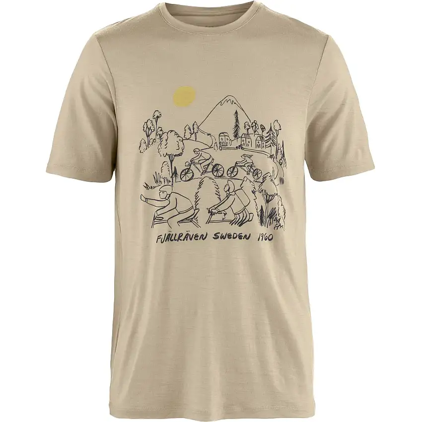 Cykeltröja Fjällräven Hoja Lugnt Wool T-shirt M Fossil