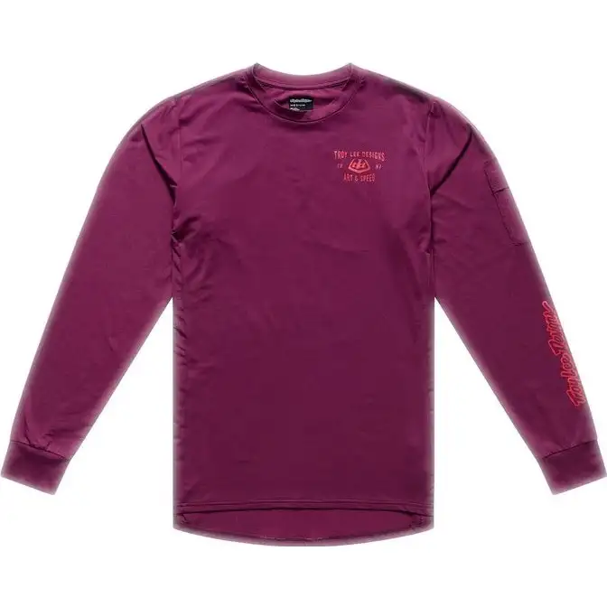 Cykeltröja Troy Lee Designs Ruckus Ride Long Sleeve Tee Lockdown Sangria