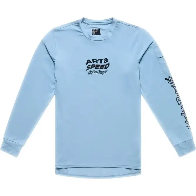 Cykeltröja Troy Lee Designs Ruckus Ride Long Sleeve Tee Waves Dawn Blue