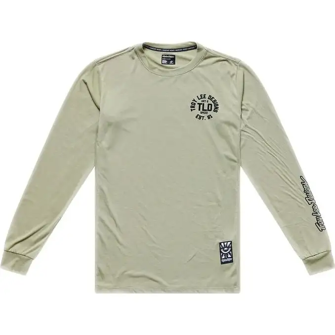 Cykeltröja Troy Lee Designs Skyline Ride Long Sleeve Tee Stamps Sage