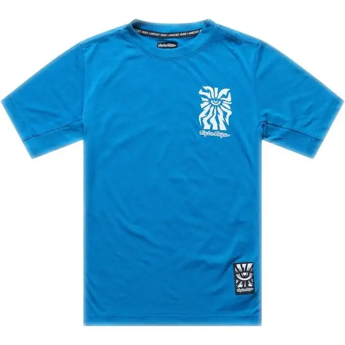 Cykeltröja Troy Lee Designs Youth Skyline Ride Short Sleeve Tee One Eye Aero Blue