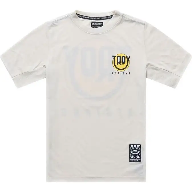 Cykeltröja Troy Lee Designs Youth Skyline Ride Short Sleeve Tee Happy Pumice