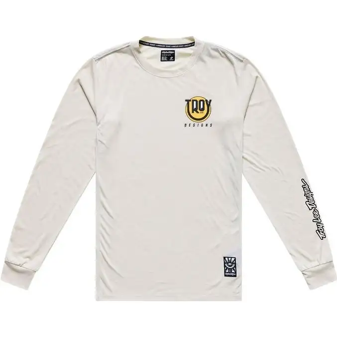 Cykeltröja Troy Lee Designs Youth Skyline Ride Long Sleeve Tee Happy Pumice