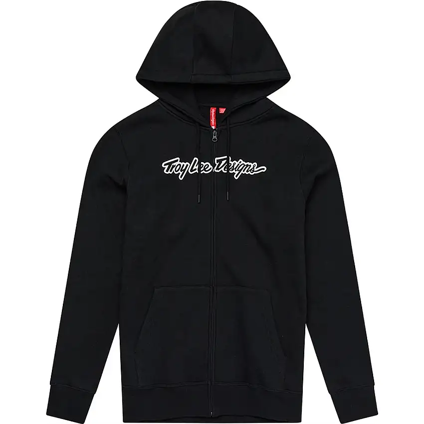 Cykeltröja Troy Lee Designs Zip Up Hoodie Signature Black