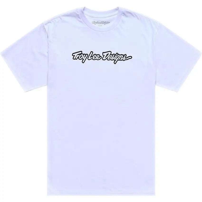 Cykeltröja Troy Lee Designs Short Sleeve Tee Signature White/Black