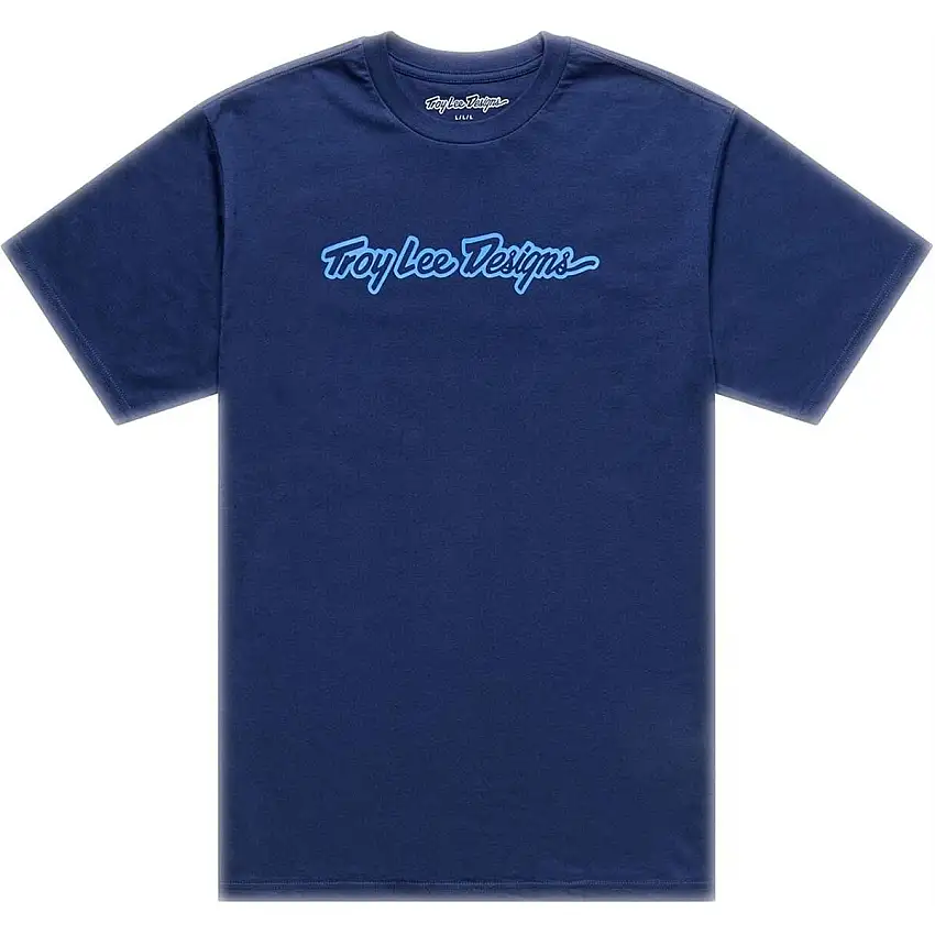 Cykeltröja Troy Lee Designs Short Sleeve Tee Signature Navy/Aero Blue