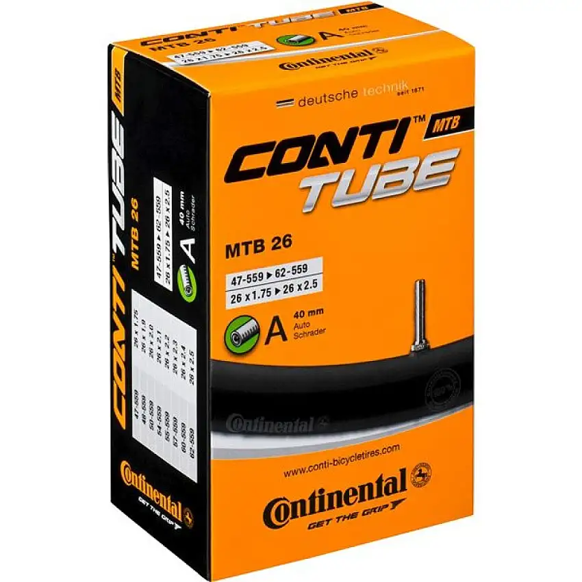 Continental 26" Slang 47/62-559 med 40mm schrader ventil.
