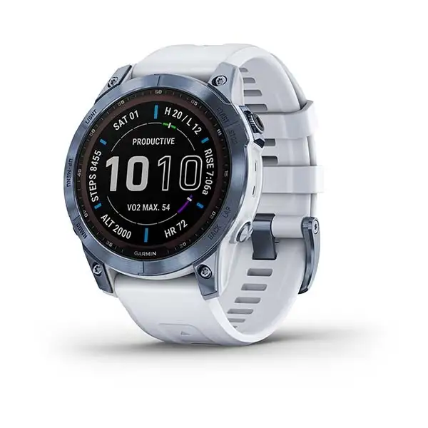 Träningsklocka Garmin Fenix 7 Sapphire Solar 47mm vit