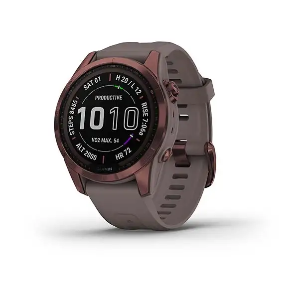 Träningsklocka Garmin Fenix 7S Sapphire Solar 42mm brons