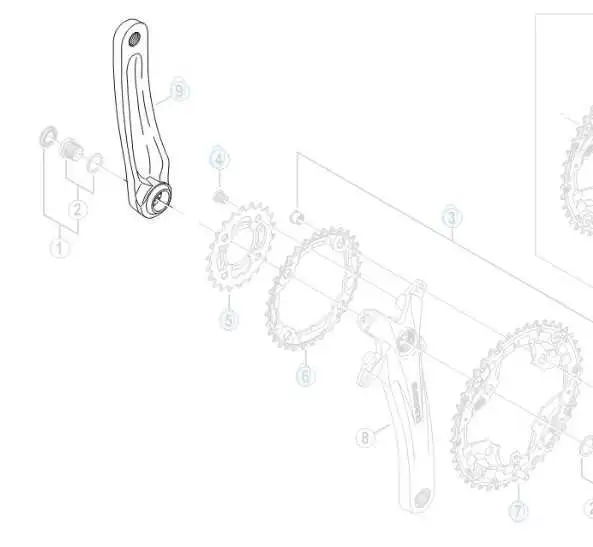 Vevarm Shimano FC-M391 octalink vänster 175 mm svart