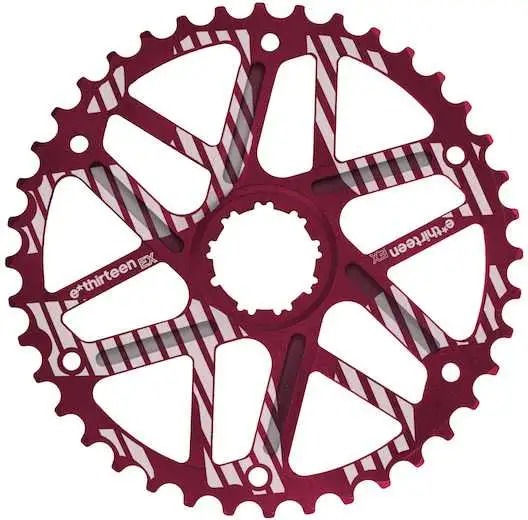 Bakdrev E.13 Extended Range 40T Shimano 34T-kompatibel röd