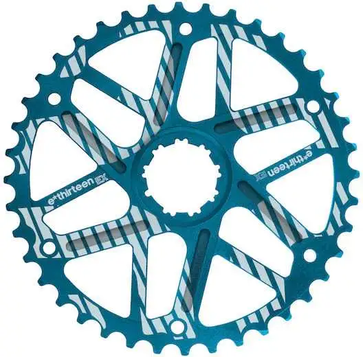 Bakdrev E.13 Extended Range 40T Shimano 34T-kompatibel blå
