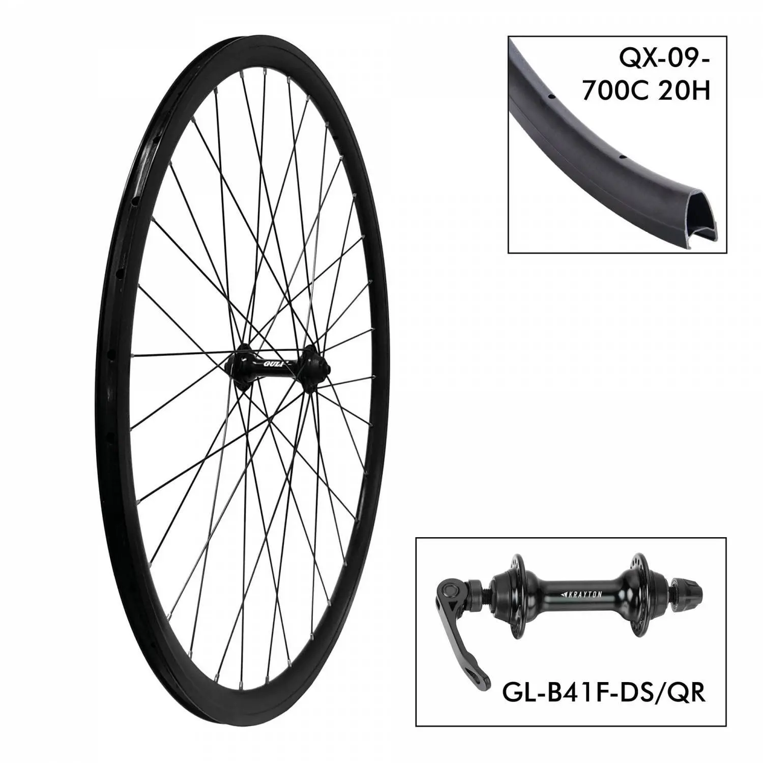 Cykelhjul Krayton D. QX-09 36H - B41F 9x100 V-Brake