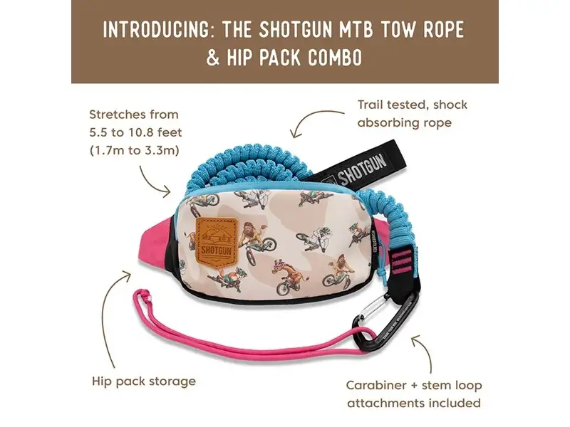 Bogserlina Shotgun Kids MTB Tow Rope + Midjeväska