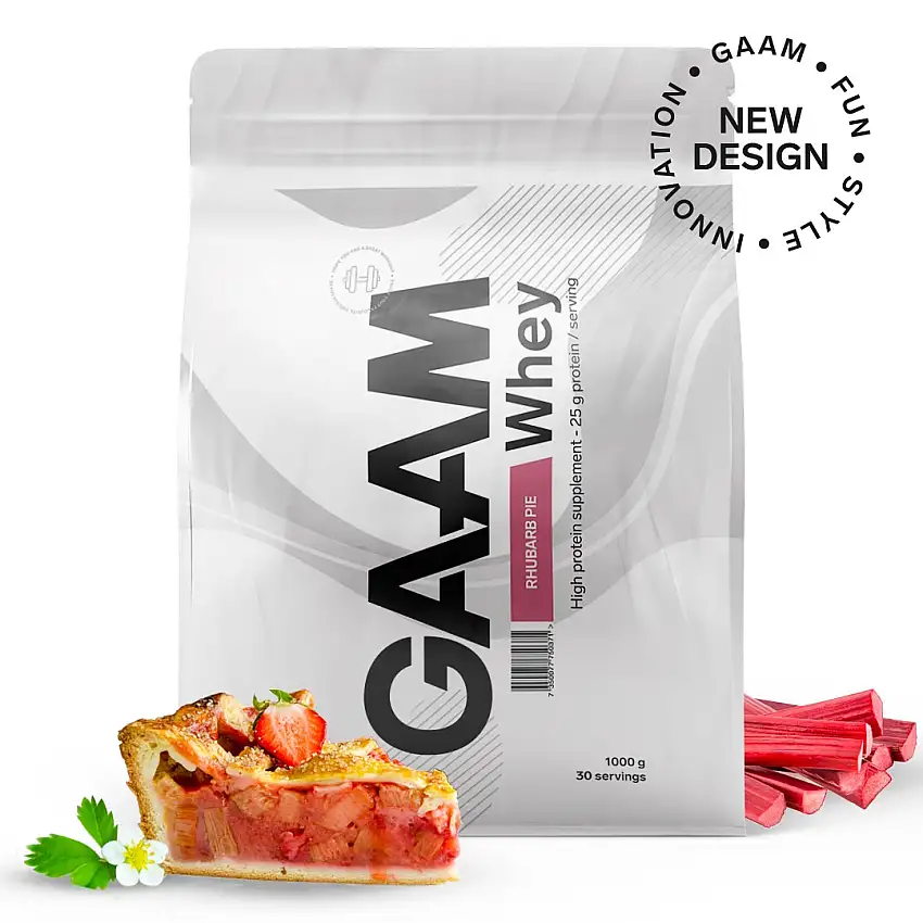 Proteinpulver GAAM 100% Whey Premium Ruhbarb Pie 1 kg