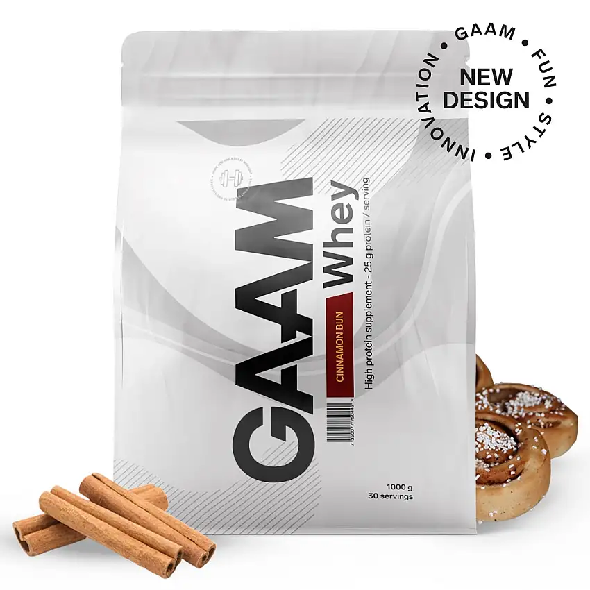 Proteinpulver GAAM 100% Whey Premium Cinnamon Bun 1 kg