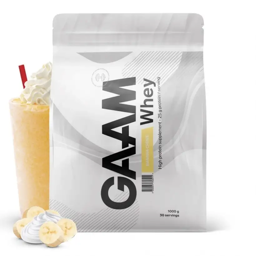 Proteinpulver GAAM 100% Whey Premium Banana Creme 1kg