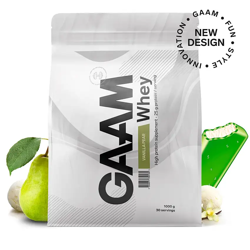 Proteinpulver GAAM 100% Whey Premium Vanilla Pear 1 kg
