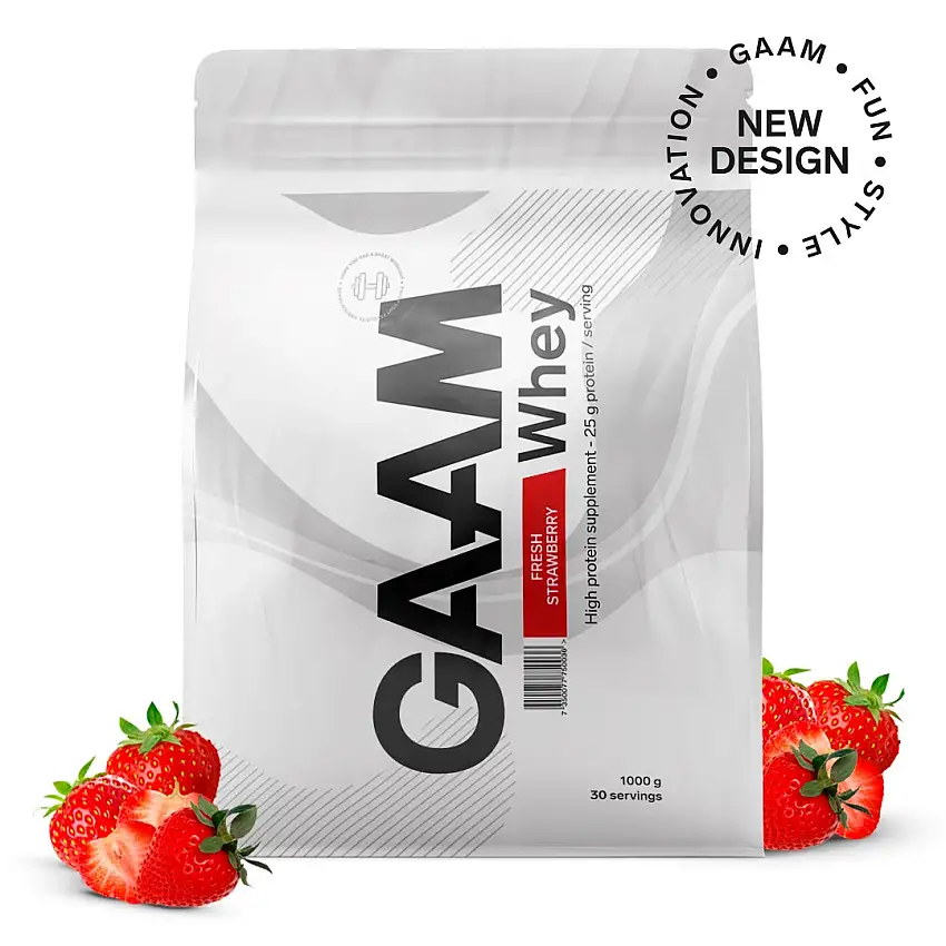 Proteinpulver GAAM 100% Whey Premium Fresh Strawberry 1 kg