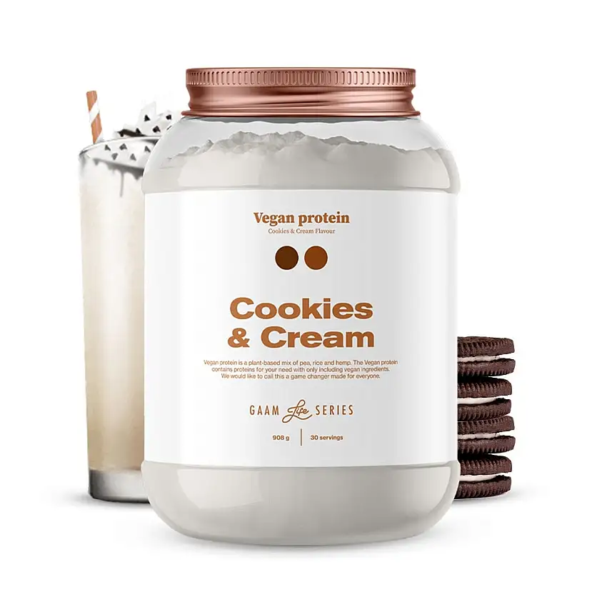 Proteinpulver GAAM Life Series Vegan Protein Cookies & Cream 908 g