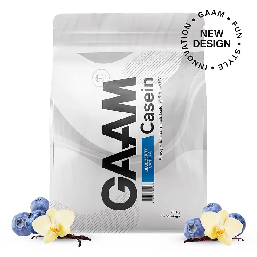 Proteinpulver GAAM 100% Casein Premium Blueberry Vanilla 750 g