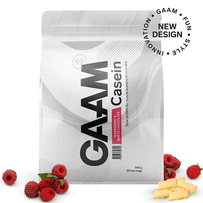 Proteinpulver GAAM 100% Casein Premium Raspberry White Chocolate 750 g