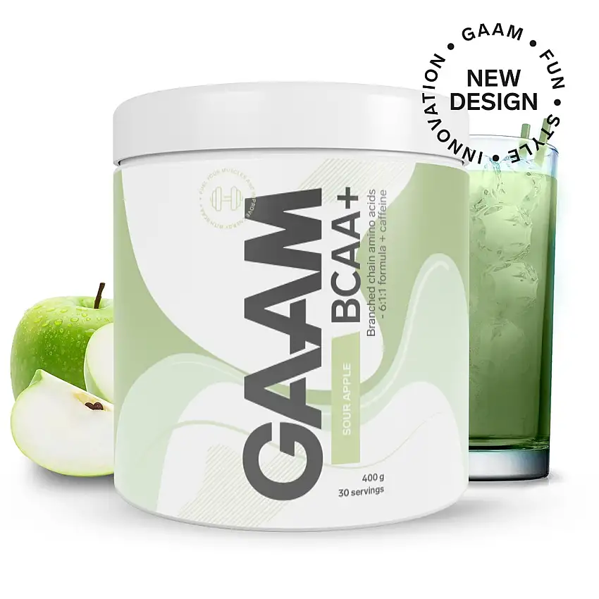 Aminosyror GAAM BCAA + Caffeine Sour Apple 400 g