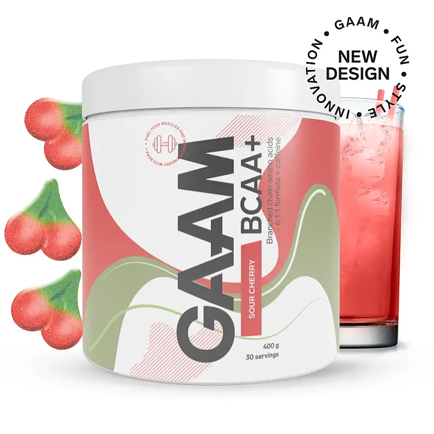 Aminosyror GAAM BCAA + Caffeine Sour Cherry 400 g