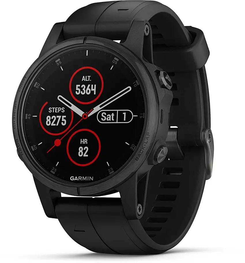 Träningsklocka Garmin Fenix 5S Plus Sapphire svart/svart