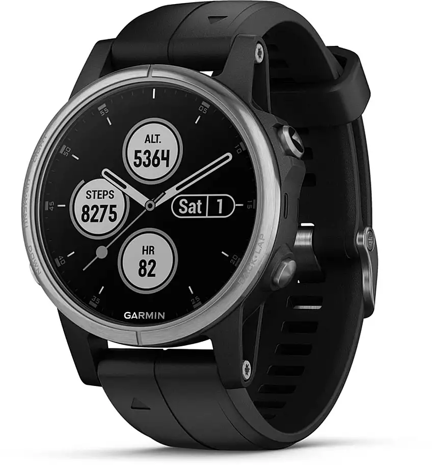Träningsklocka Garmin Fenix 5S Plus silver/svart