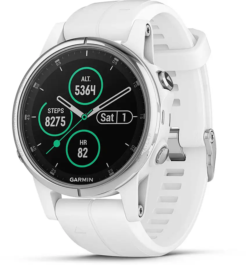 Träningsklocka Garmin Fenix 5S Plus Sapphire vit/vit