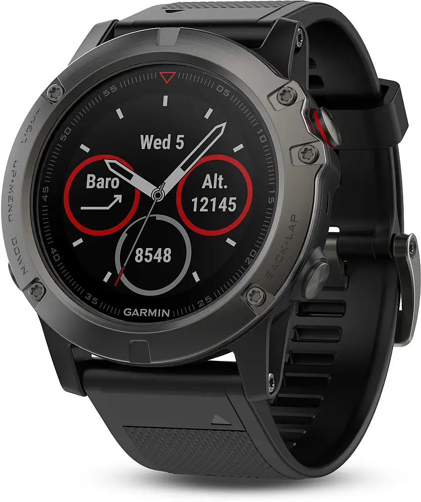 Träningsklocka Garmin Fenix 5X Sapphire skiffergrå/svart