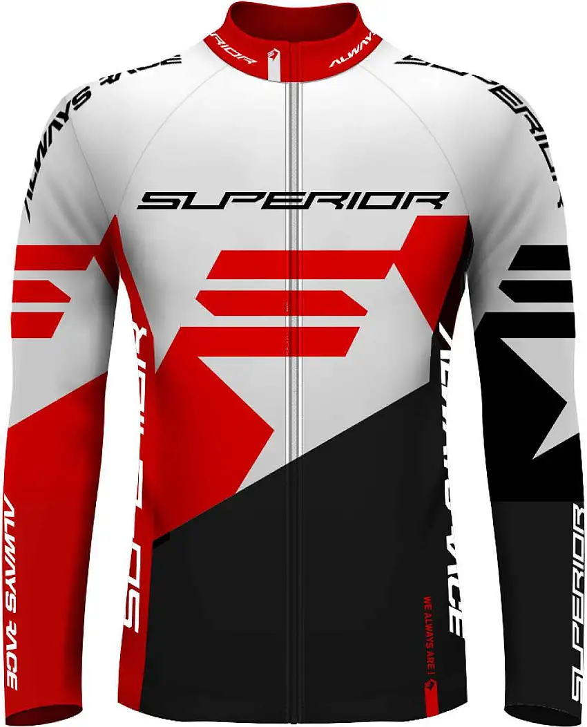 Tröja Superior Race LS vit/röd/svart