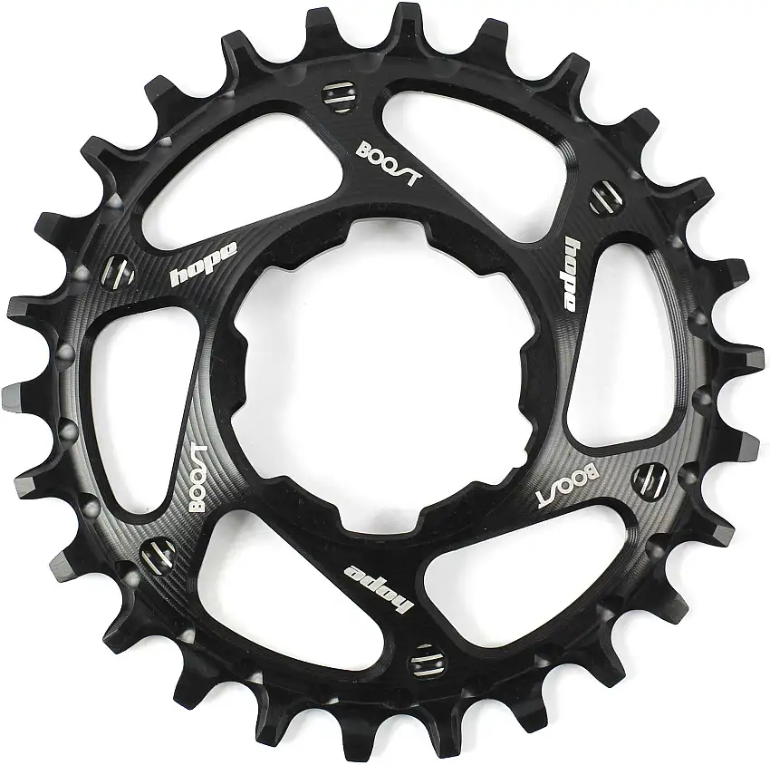 Drev Hope Spiderless Retainer 1 x 9-12 växlar Boost 28T silver