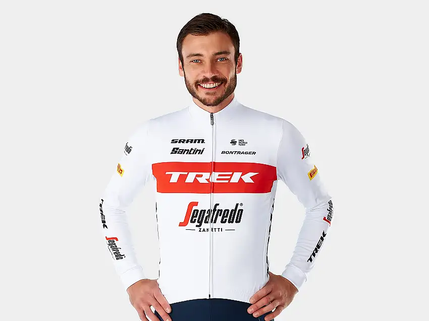 Tröja Santini Trek-Segafredo Team Replica LS Thermal Race Vit/Röd