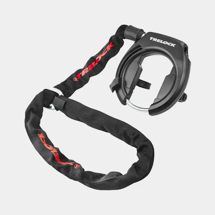 Ramlås Trelock RS 351 AZ Protect-O-Connect + Ramlåskätting Plug-in Trelock ZR 355 100 cm  5.5 mm + väska