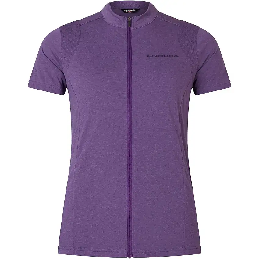 Cykeltröja Endura Dam Loop S/S Zipped Jersey Heather