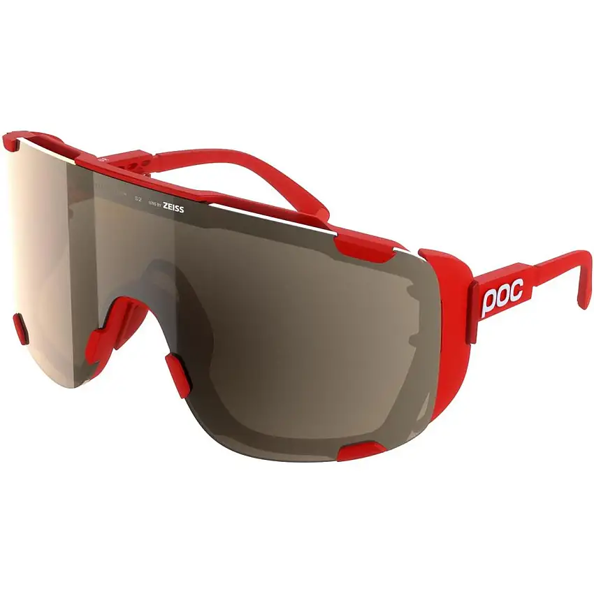 Cykelglasögon POC Devour Ultra Prismane Red/Clarity Trail/Partly Sunny Silver