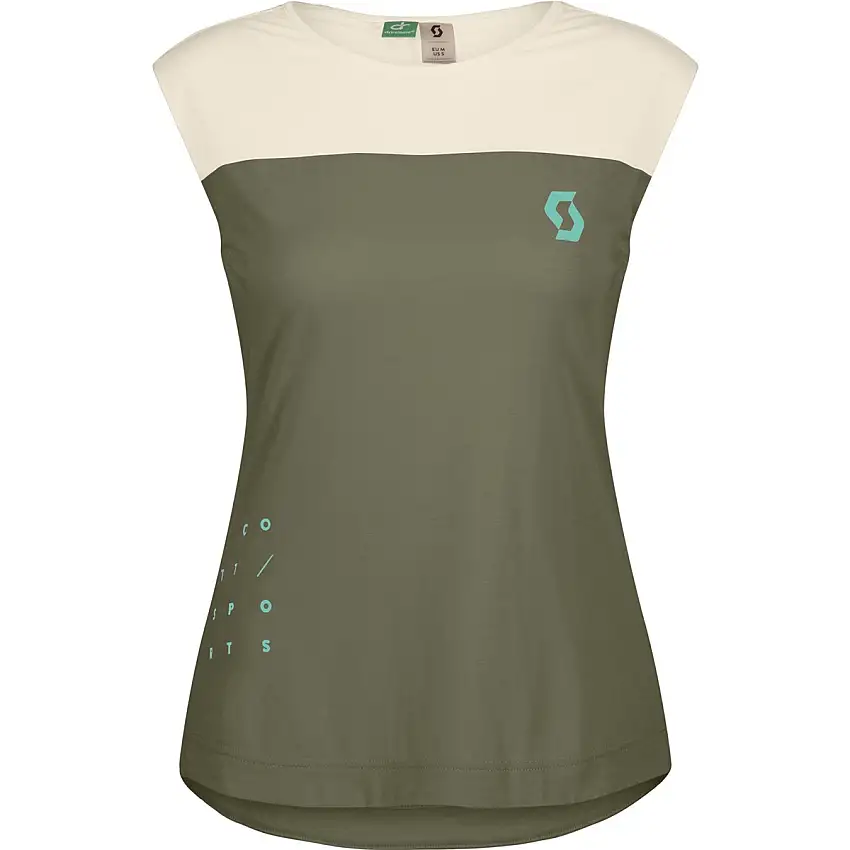 Cykellinne Dam Scott Trail Vertic DRI SS Hay Green/Cotton White