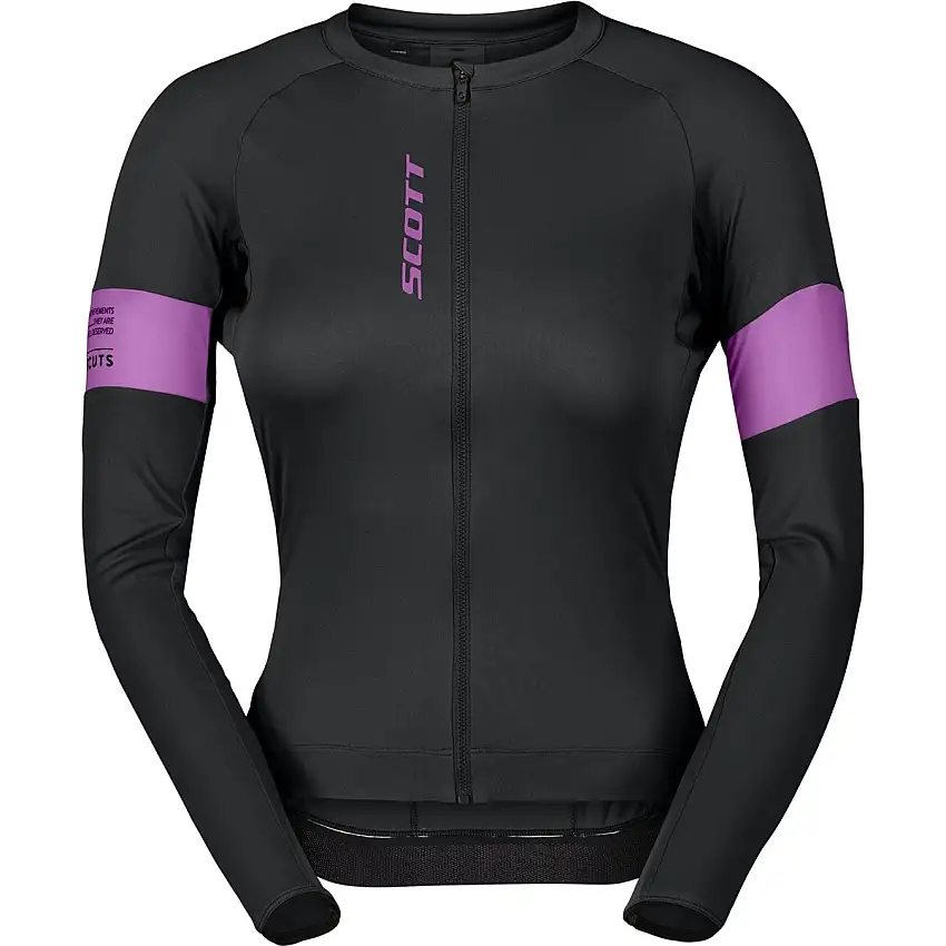 Cykeltröja Dam Scott Endurance Pro LS Black/Liquid Purple