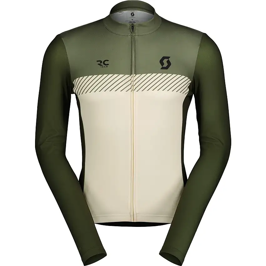Cykeltröja Herr Scott RC Team LS Hay Green/Cotton White