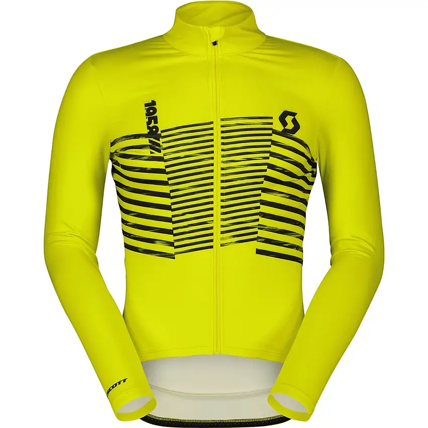 Cykeltröja Herr Scott RC Team Warm Graphics LS Sulphur Yellow
