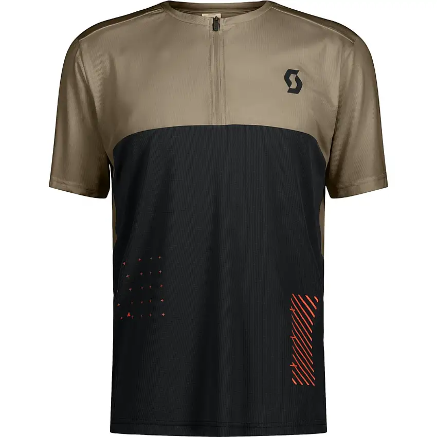 Cykeltröja Herr Scott Trail Vertic Zip SS Toast Beige/Black