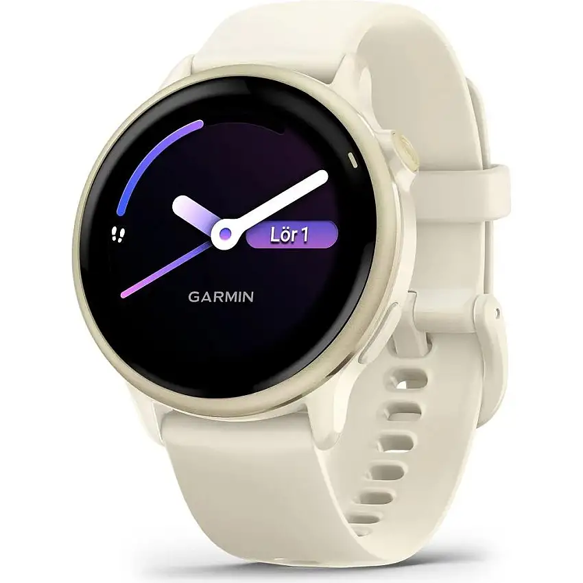 Träningsklocka Garmin vivoactive 6 Bone/Lunar Gold