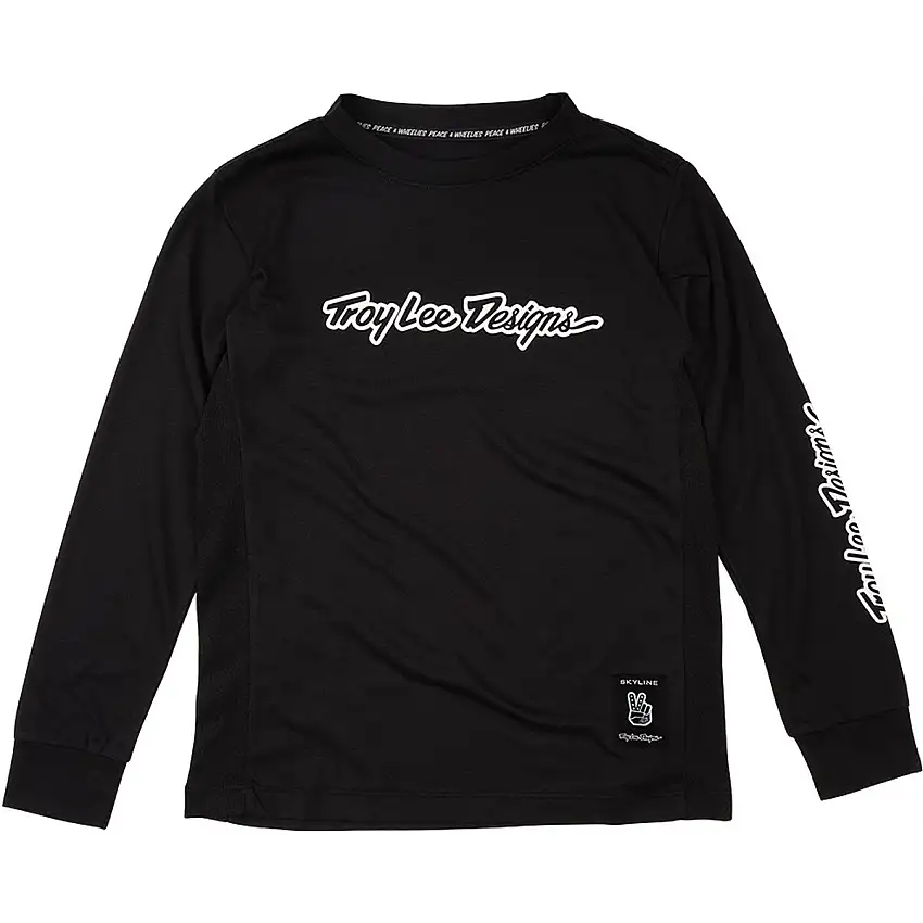 Cykeltröja Troy Lee Designs Youth Skyline Ride Long Sleeve Tee Black