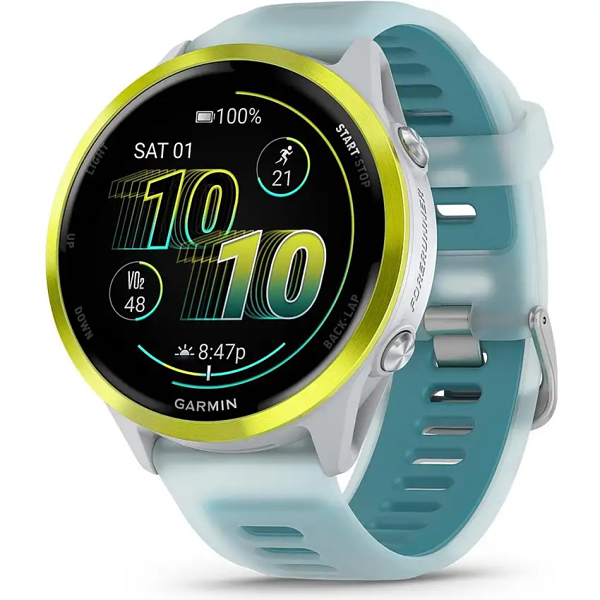Träningsklocka Garmin Forerunner 570 - 47mm Whitestone/Amp Yellow